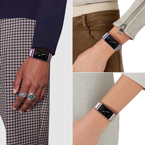 Strap-it® Strap-it Fitbit Charge 4 Gliederarmband (Lila) Strap-it® Strap-it Fitbit Charge 4 Gliederarmband (Lila)