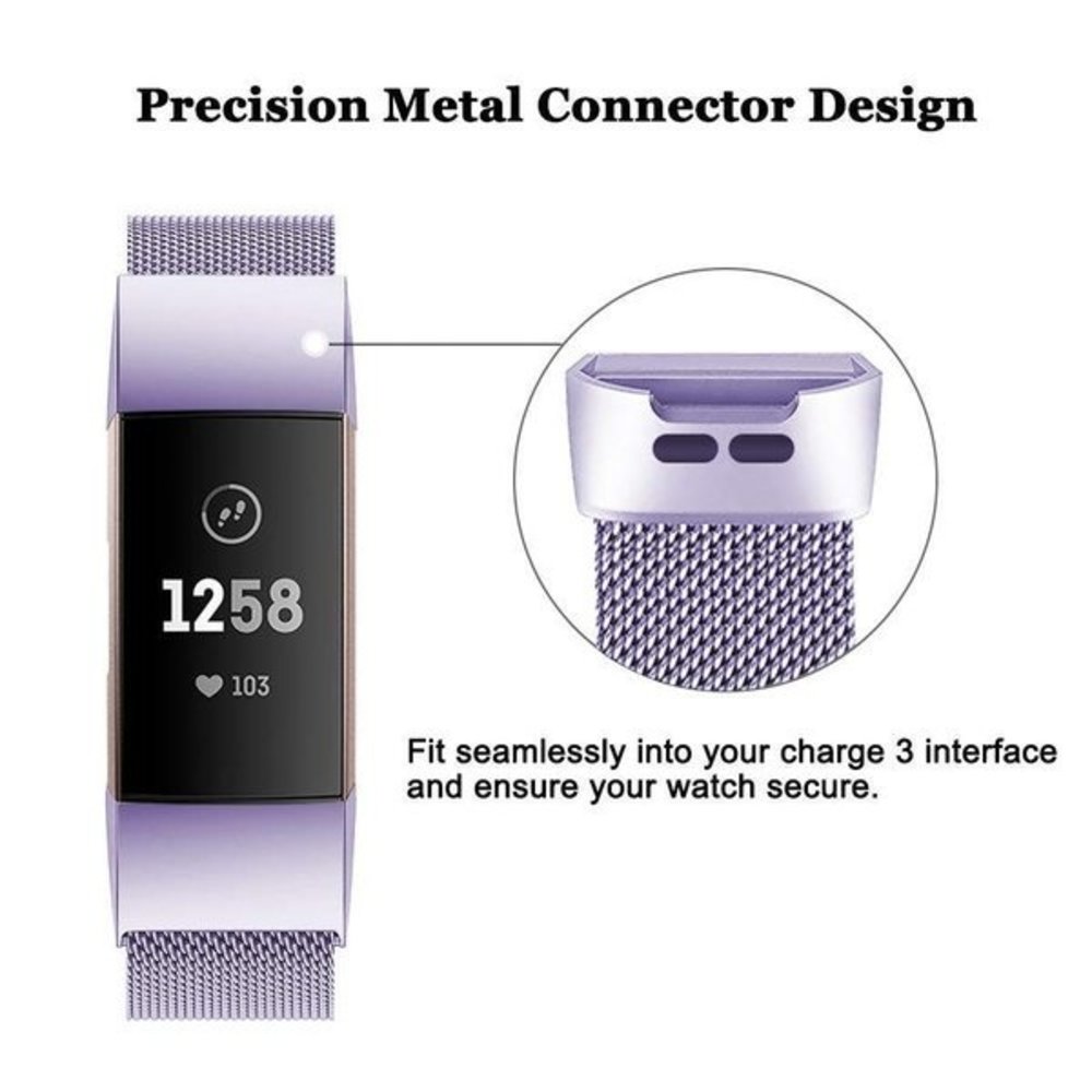 Strap-it® Strap-it Fitbit Charge 4 Milanese Band (Lila)