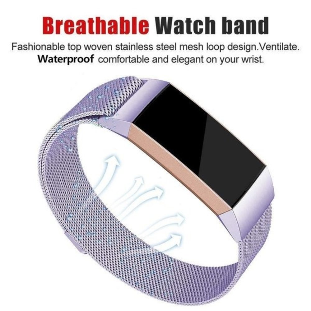 Strap-it® Strap-it Fitbit Charge 4 Milanese Band (Lila) Strap-it® Strap-it Fitbit Charge 4 Milanese Band (Lila)