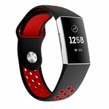 Strap-it® Fitbit Charge 4 Sportarmband (Schwarz Rot) Strap-it® Fitbit Charge 4 Sportarmband (Schwarz Rot)