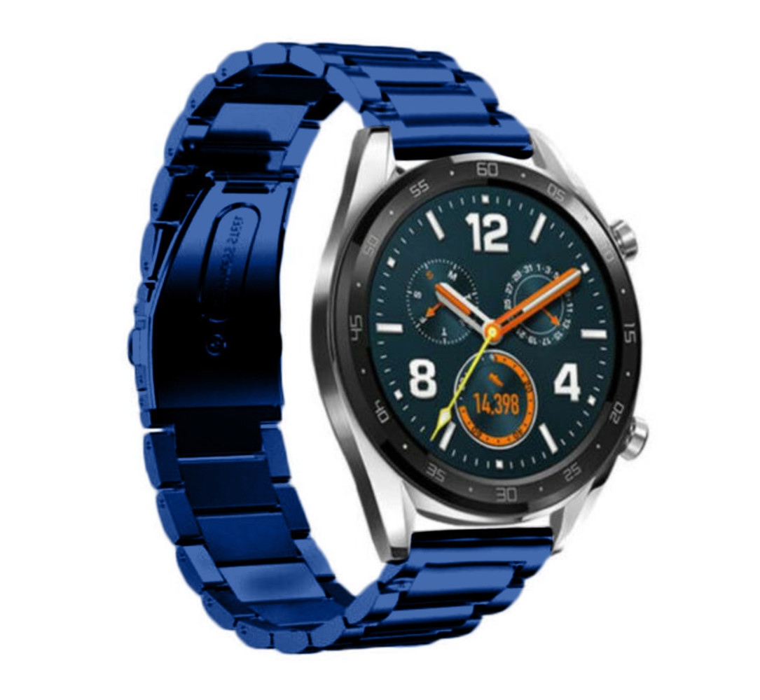 Strap-it® Strap-it Huawei Watch GT 2 Gliederarmband (Blau) Strap-it® Strap-it Huawei Watch GT 2 Gliederarmband (Blau)