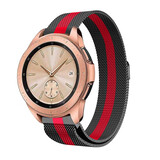 Strap-it® Samsung Galaxy Watch 42mm Milanese Armband (Schwarz / Rot)