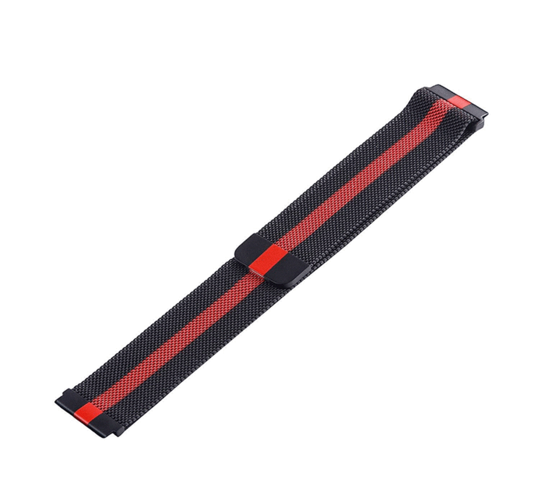 Strap-it® Strap-it Samsung Galaxy Watch 42mm Milanese Armband (Schwarz / Rot)
