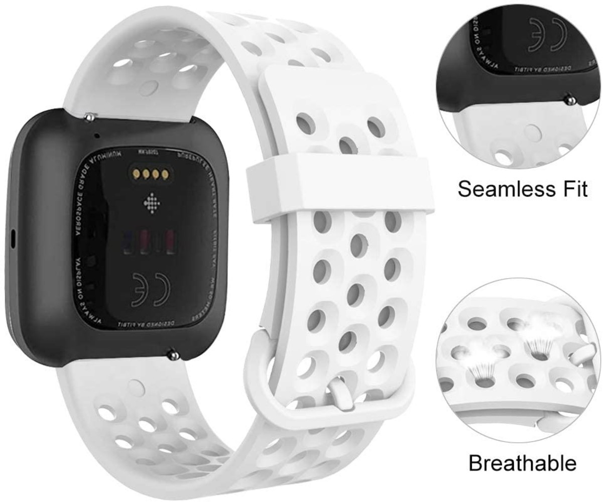 Strap-it® Strap-it Fitbit Versa / Versa 2 Silikonband mit Löchern (Weiß) Strap-it® Strap-it Fitbit Versa / Versa 2 Silikonband mit Löchern (Weiß)