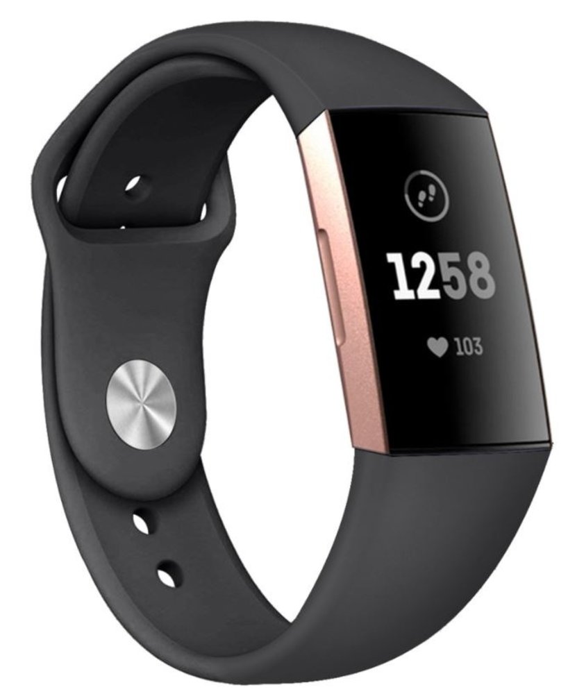 Strap-it® Strap-it Fitbit Charge 4 Sportarmband (Schwarz)
