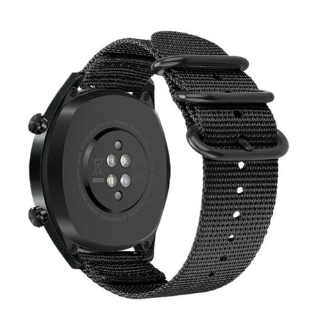 Strap-it® Strap-it Huawei Watch GT 2 Nylon Schnallenarmband (Schwarz)