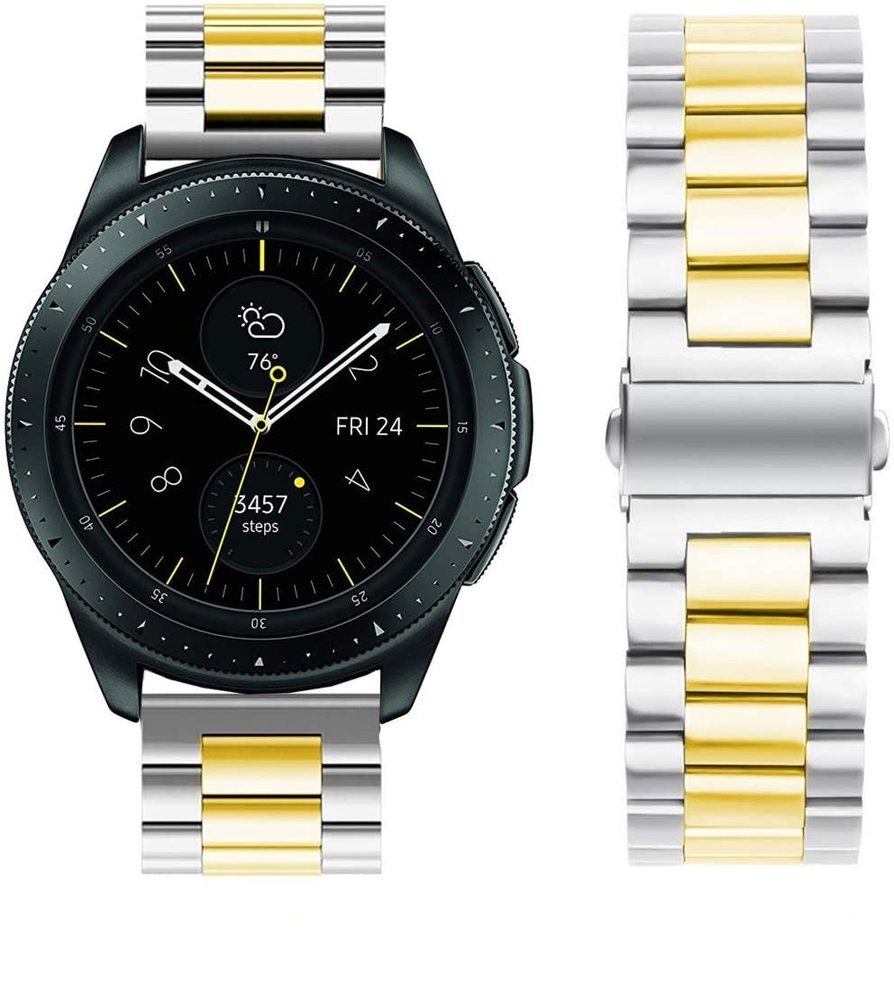 Strap-it® Strap-it Samsung Galaxy Watch 42mm Gliederarmband (Silber / Gold)