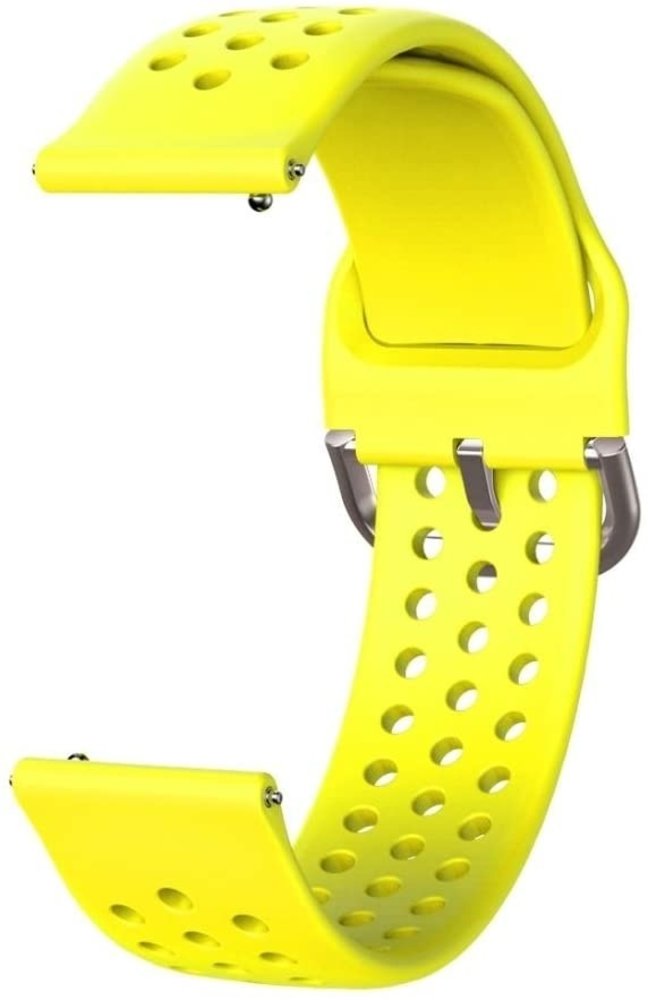 Strap-it® Strap-it Garmin Vivoactive 3 Silikonarmband mit Löchern (Gelb)
