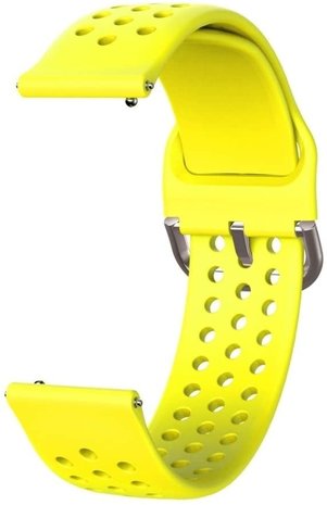 Strap-it® Strap-it Garmin Vivoactive 3 Silikonarmband mit Löchern (Gelb)