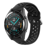 Strap-it® Huawei Watch GT 2 Silikonarmband mit Löchern (Schwarz) Strap-it® Huawei Watch GT 2 Silikonarmband mit Löchern (Schwarz)