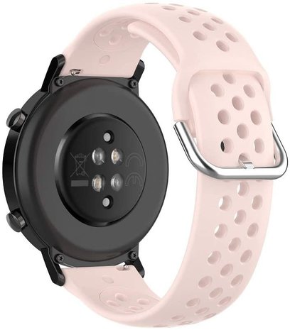 Strap-it® Strap-it Samsung Galaxy Watch 46mm Silikonarmband mit Löchern (Hellrosa)