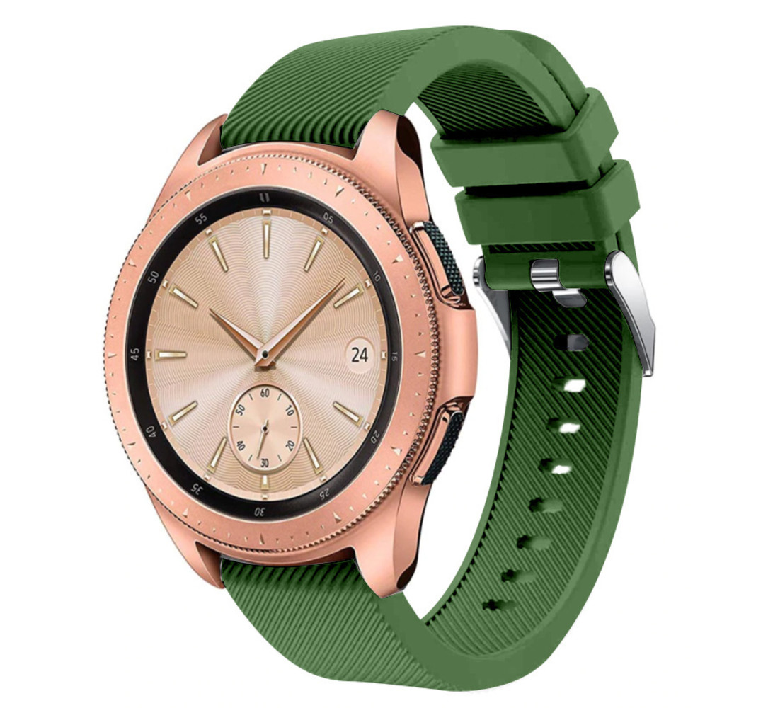 Strap-it® Strap-it Samsung Galaxy Watch 42mm Armband Silikon (Armeegrün)