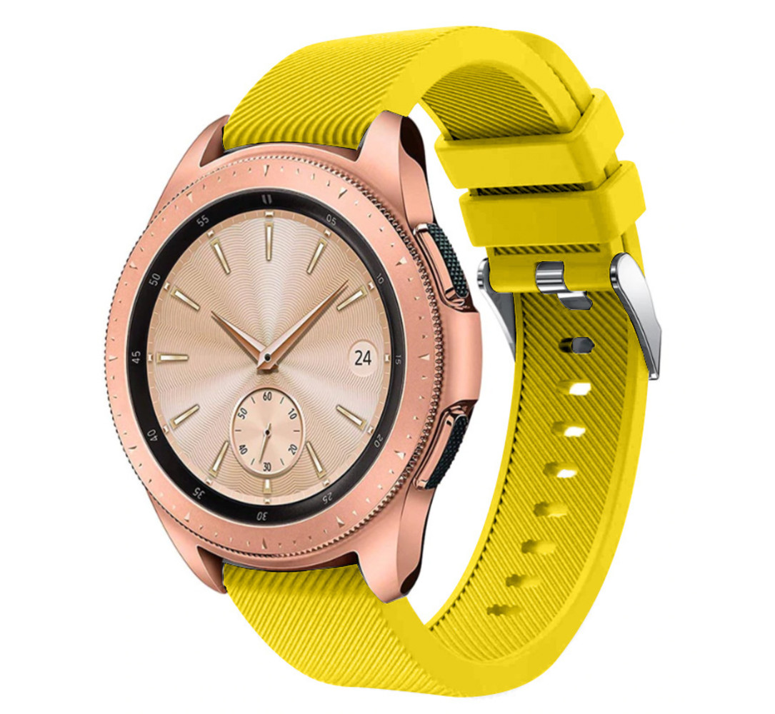 Strap-it® Strap-it Samsung Galaxy Watch 42mm Armband Silikon (Gelb)