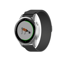 Strap-it® Garmin Vivoactive 4s Milanese Metall Armband - 40mm - Schwarz Strap-it® Garmin Vivoactive 4s Milanese Metall Armband - 40mm - Schwarz