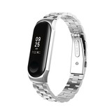 Strap-it® Xiaomi Mi Band 3 / 4 Gliederarmband (Silber)