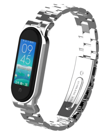 Strap-it® Strap-it Xiaomi Mi Band 5 Gliederarmband (Silber) Strap-it® Strap-it Xiaomi Mi Band 5 Gliederarmband (Silber)