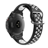 Strap-it® Garmin Fenix 5 (Plus) / 6 (Pro) Sportarmband (Schwarz / Weiß)