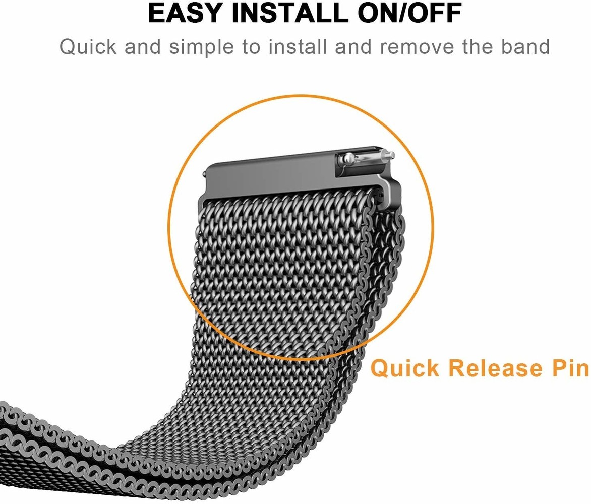 Strap-it® Strap-it Garmin Venu Milanese Armband (Schwarz) Strap-it® Strap-it Garmin Venu Milanese Armband (Schwarz)