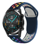 Strap-it® Strap-it Huawei Watch GT 2 Sport Armband (Bunt Dunkelblau)