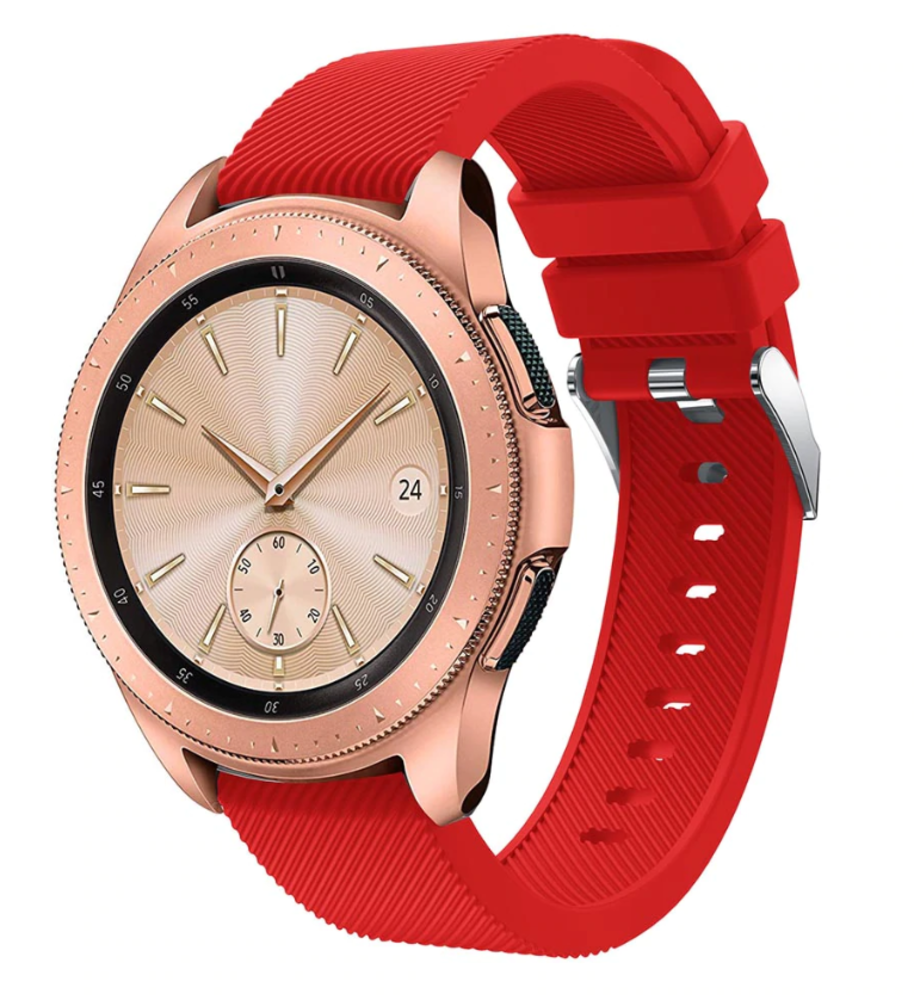 Strap-it® Strap-it Samsung Galaxy Watch 42mm Armband Silikon (Rot)