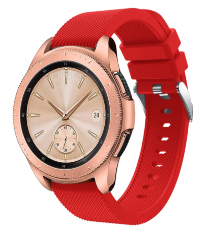 Strap-it® Strap-it Samsung Galaxy Watch 42mm Armband Silikon (Rot)