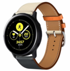 Strap-it® Strap-it Samsung Galaxy Watch Active / Active 2 Armband Leder (Weiß / Dunkelblau)