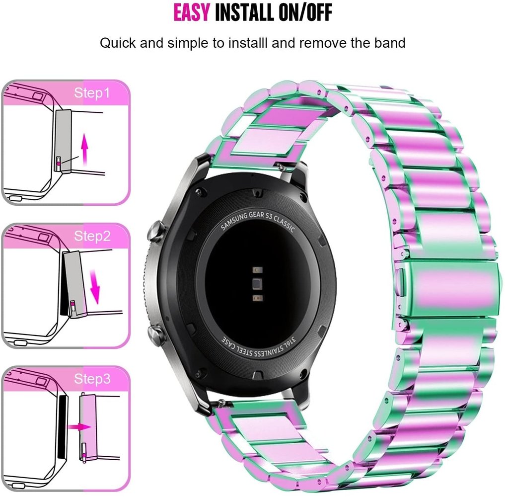 Strap-it® Strap-it Huawei Watch GT 2 Gliederarmband (Regenbogen) Strap-it® Strap-it Huawei Watch GT 2 Gliederarmband (Regenbogen)