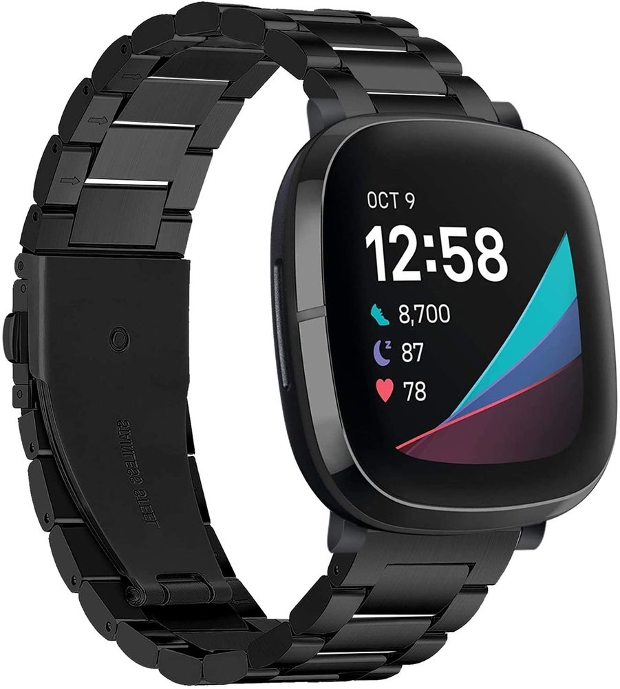 Strap-it® Strap-it Fitbit Versa 3 Stahlband (Schwarz) Strap-it® Strap-it Fitbit Versa 3 Stahlband (Schwarz)