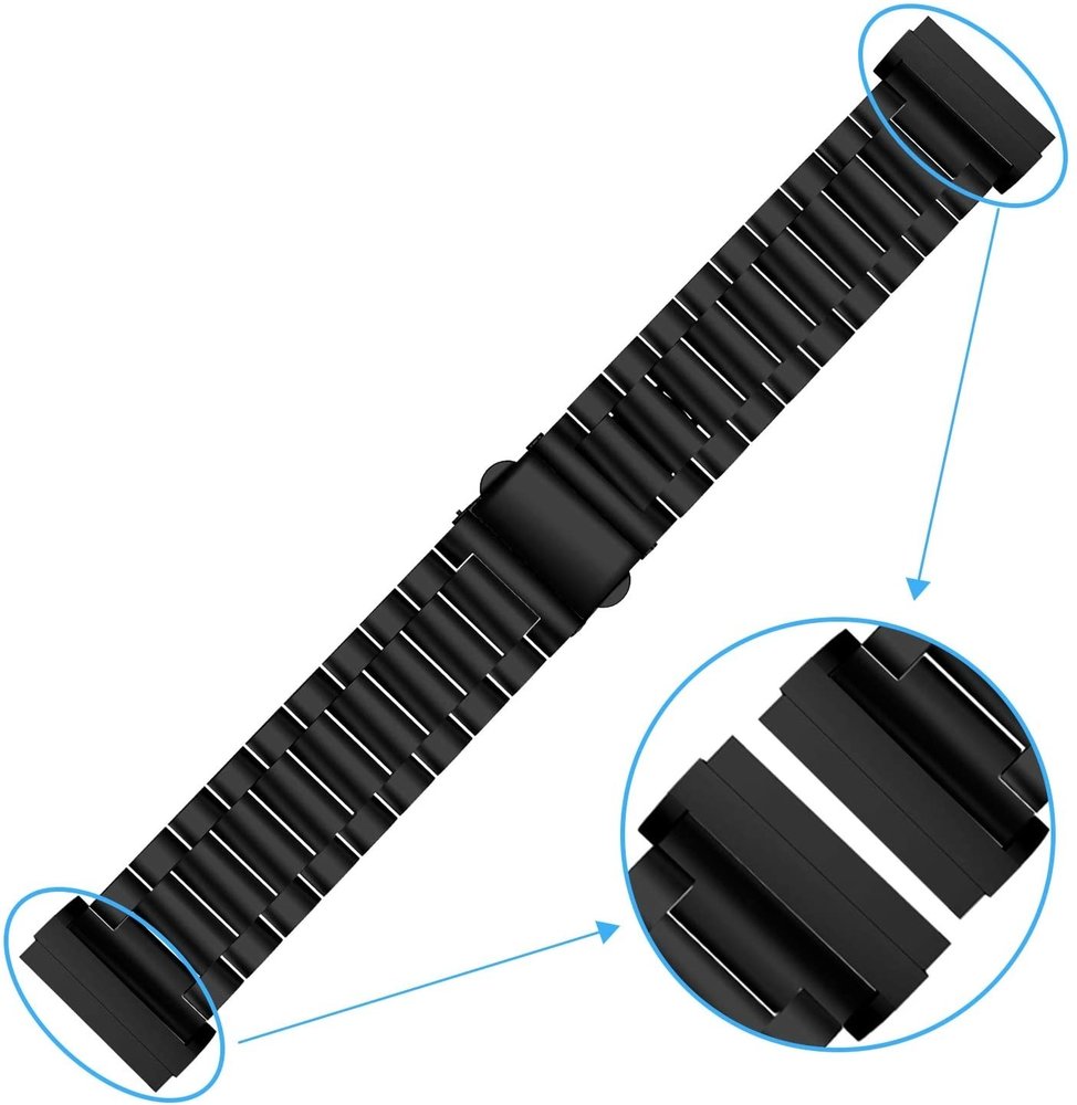 Strap-it® Strap-it Fitbit Versa 3 Stahlband (Schwarz) Strap-it® Strap-it Fitbit Versa 3 Stahlband (Schwarz)