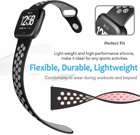 Strap-it® Strap-it Fitbit Versa / Versa 2 Sportarmband (Lila / Rosa) Strap-it® Strap-it Fitbit Versa / Versa 2 Sportarmband (Lila / Rosa)