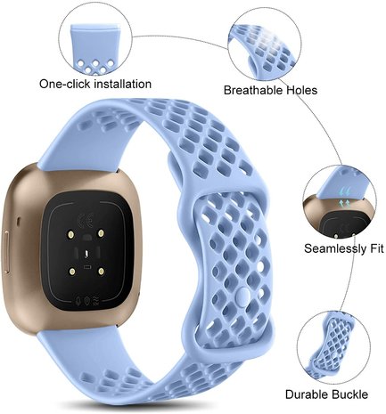 Strap-it® Strap-it Fitbit Versa 3 Silikonband mit Löchern (Lila) Strap-it® Strap-it Fitbit Versa 3 Silikonband mit Löchern (Lila)