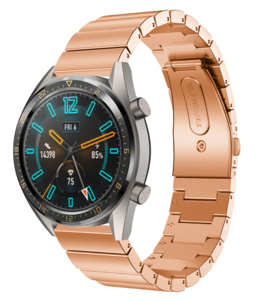Strap-it® Strap-it Huawei Watch GT 2 Armband Metall (Roségold)