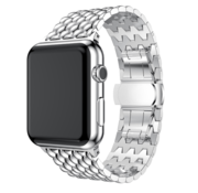 Strap-it® Apple Watch Drache Gliederarmband (Silber)