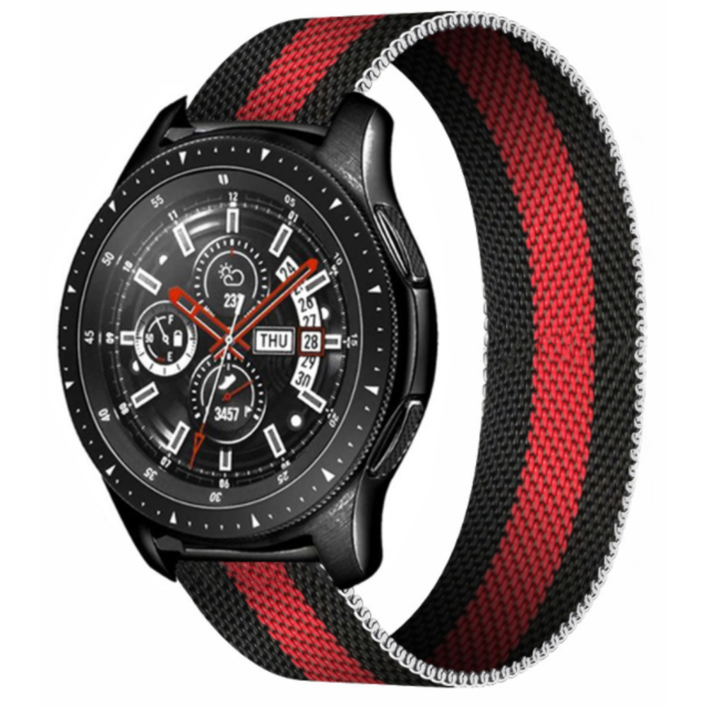 Samsung Galaxy Watch 46mm Milanese Armband (Schwarz / Rot