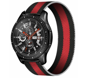 Strap-it® Samsung Galaxy Watch 46mm Milanese Armband (Schwarz / Rot) Strap-it® Samsung Galaxy Watch 46mm Milanese Armband (Schwarz / Rot)