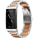 Strap-it® Fitbit Charge 4 Gliederarmband (Silber / Roségold) Strap-it® Fitbit Charge 4 Gliederarmband (Silber / Roségold)