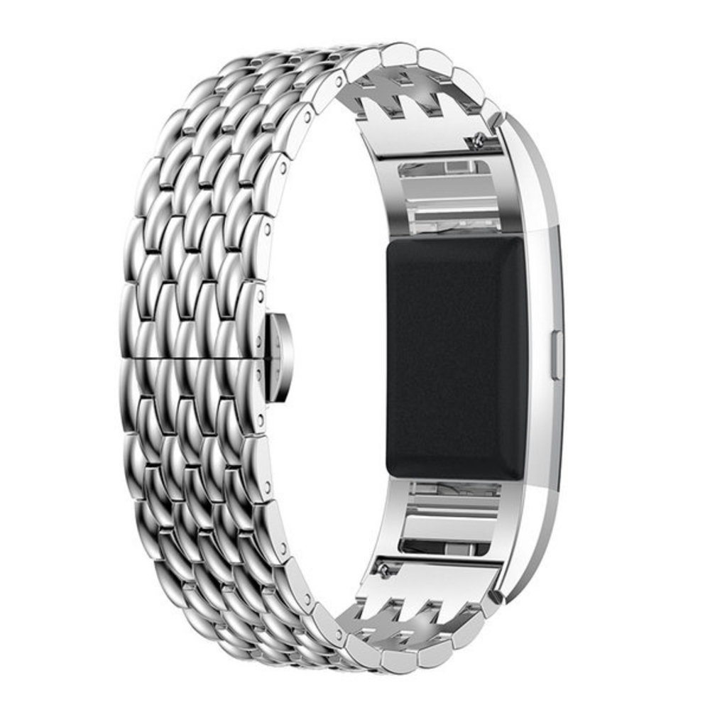 Strap-it® Strap-it Fitbit Charge 3 Drache Gliederarmband (Silber) Strap-it® Strap-it Fitbit Charge 3 Drache Gliederarmband (Silber)