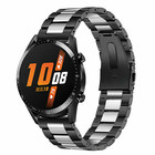 Strap-it® Strap-it Huawei Watch GT / GT 2 Gliederarmband (Schwarz / Silber)