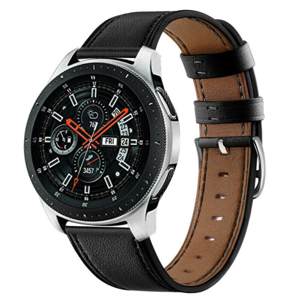 Strap-it® Strap-it Samsung Galaxy Watch 46mm Armband Leder (schlank Schwarz) Strap-it® Strap-it Samsung Galaxy Watch 46mm Armband Leder (schlank Schwarz)