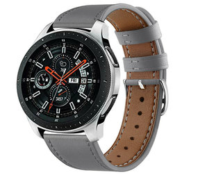 Strap-it® Samsung Galaxy Watch 46mm Armband Leder (Grau) Strap-it® Samsung Galaxy Watch 46mm Armband Leder (Grau)