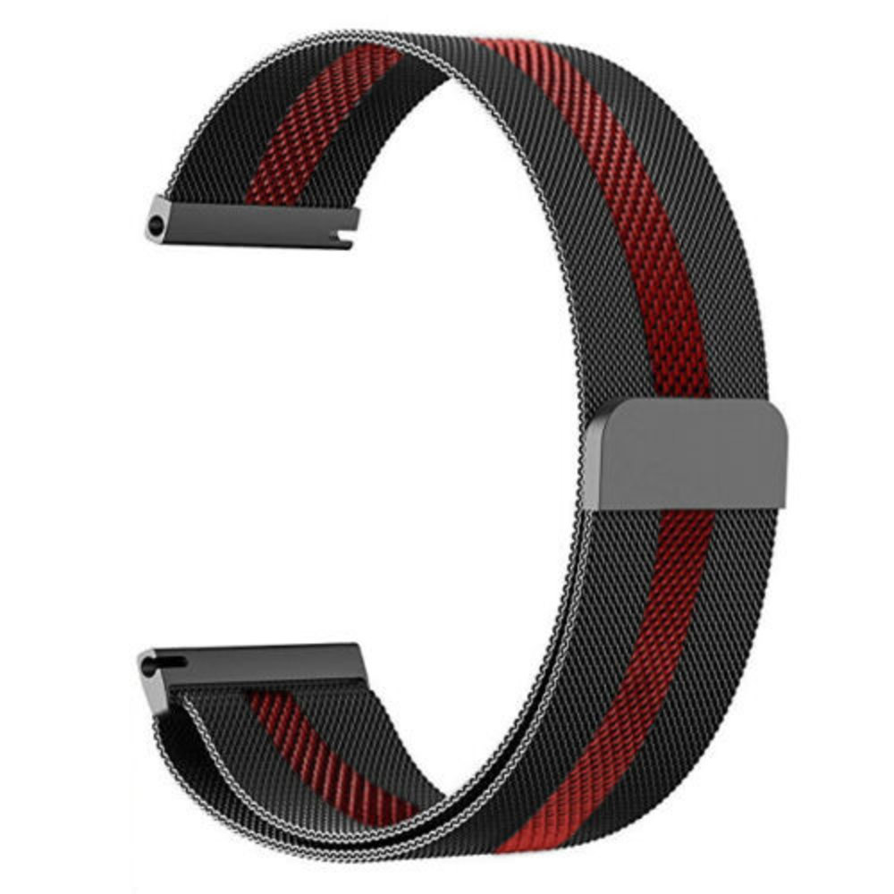 Strap-it® Strap-it Garmin Venu (SQ) Milanese Band (Schwarz / Rot) Strap-it® Strap-it Garmin Venu (SQ) Milanese Band (Schwarz / Rot)