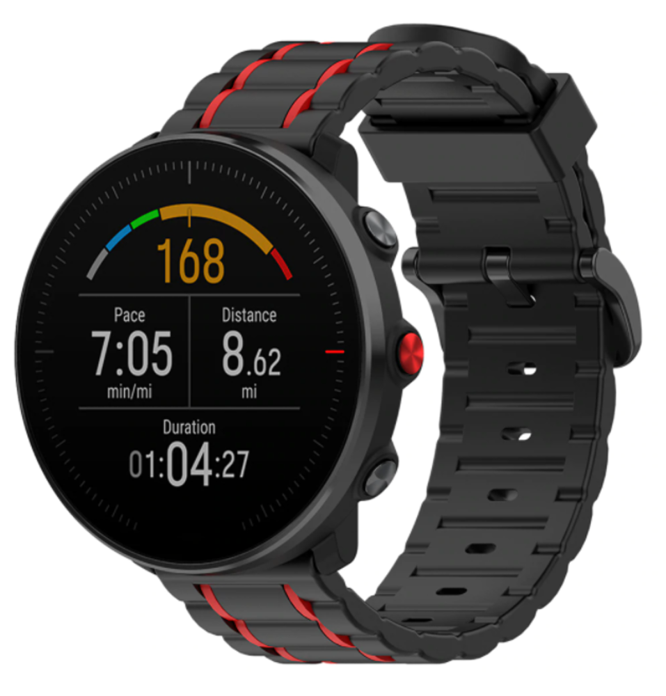 Strap-it® Strap-it Polar Ignite Sport Schnallenarmband (Schwarz / Rot)