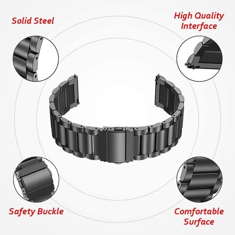 Strap-it® Strap-it Polar Vantage M Gliederarmband (Schwarz) Strap-it® Strap-it Polar Vantage M Gliederarmband (Schwarz)