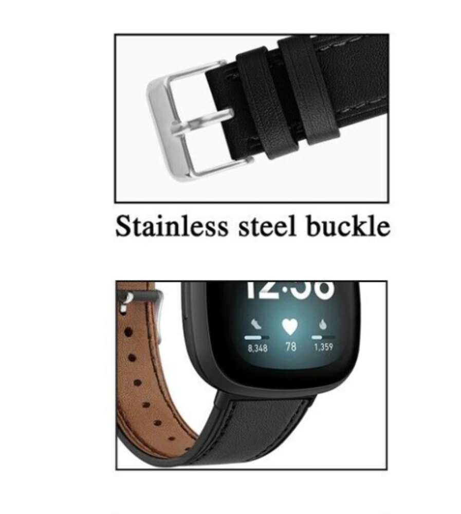 Strap-it® Strap-it Fitbit Sense Armband Leder (schlankes Schwarz) Strap-it® Strap-it Fitbit Sense Armband Leder (schlankes Schwarz)