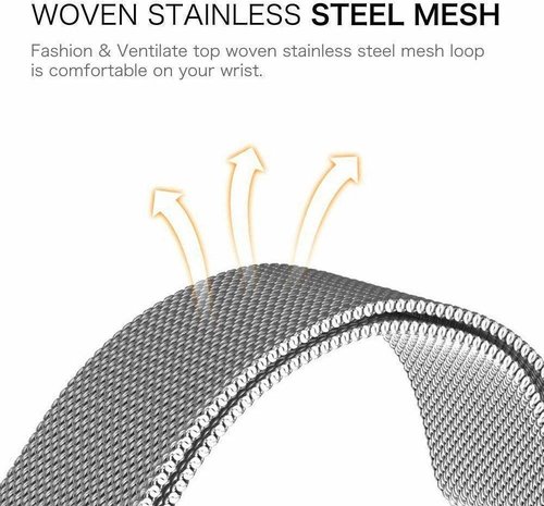 Strap-it® Strap-it Garmin Venu 2 Milanese Band - 45mm - Silber Strap-it® Strap-it Garmin Venu 2 Milanese Band - 45mm - Silber