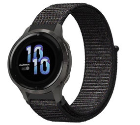 Strap-it® Garmin Venu 2s Armband Nylon - 40mm - Schwarz Strap-it® Garmin Venu 2s Armband Nylon - 40mm - Schwarz