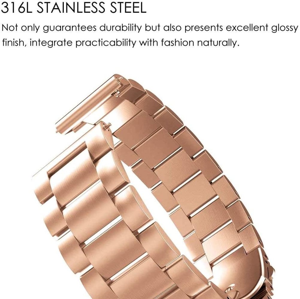 Strap-it® Strap-it Garmin Venu 2 Gliederarmband - 45mm - Roségold Strap-it® Strap-it Garmin Venu 2 Gliederarmband - 45mm - Roségold