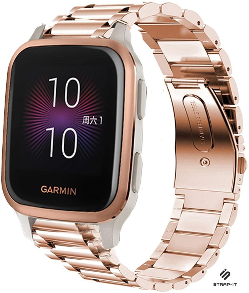 Strap-it® Strap-it Garmin Venu (SQ) Gliederarmband (Roségold) Strap-it® Strap-it Garmin Venu (SQ) Gliederarmband (Roségold)