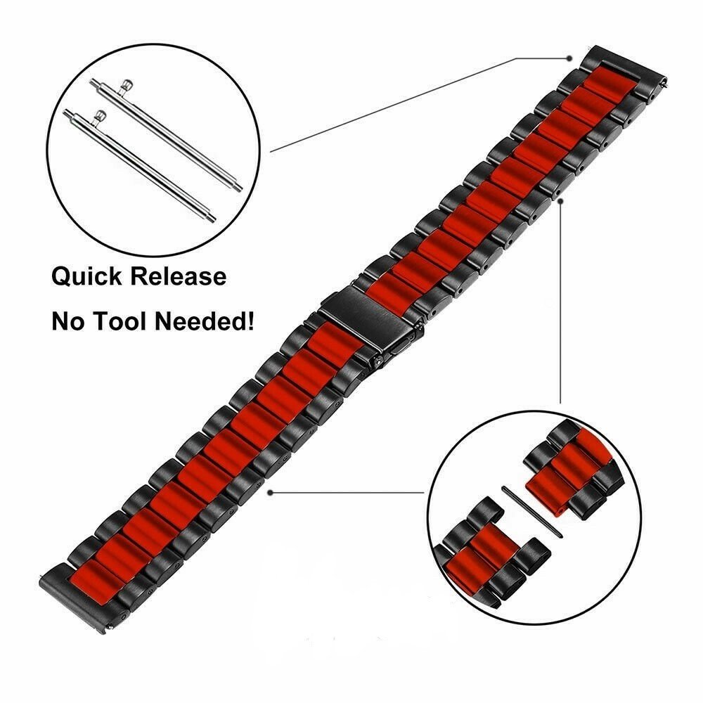 Strap-it® Strap-it Garmin Venu (SQ) Stahlband (Schwarz / Rot) Strap-it® Strap-it Garmin Venu (SQ) Stahlband (Schwarz / Rot)