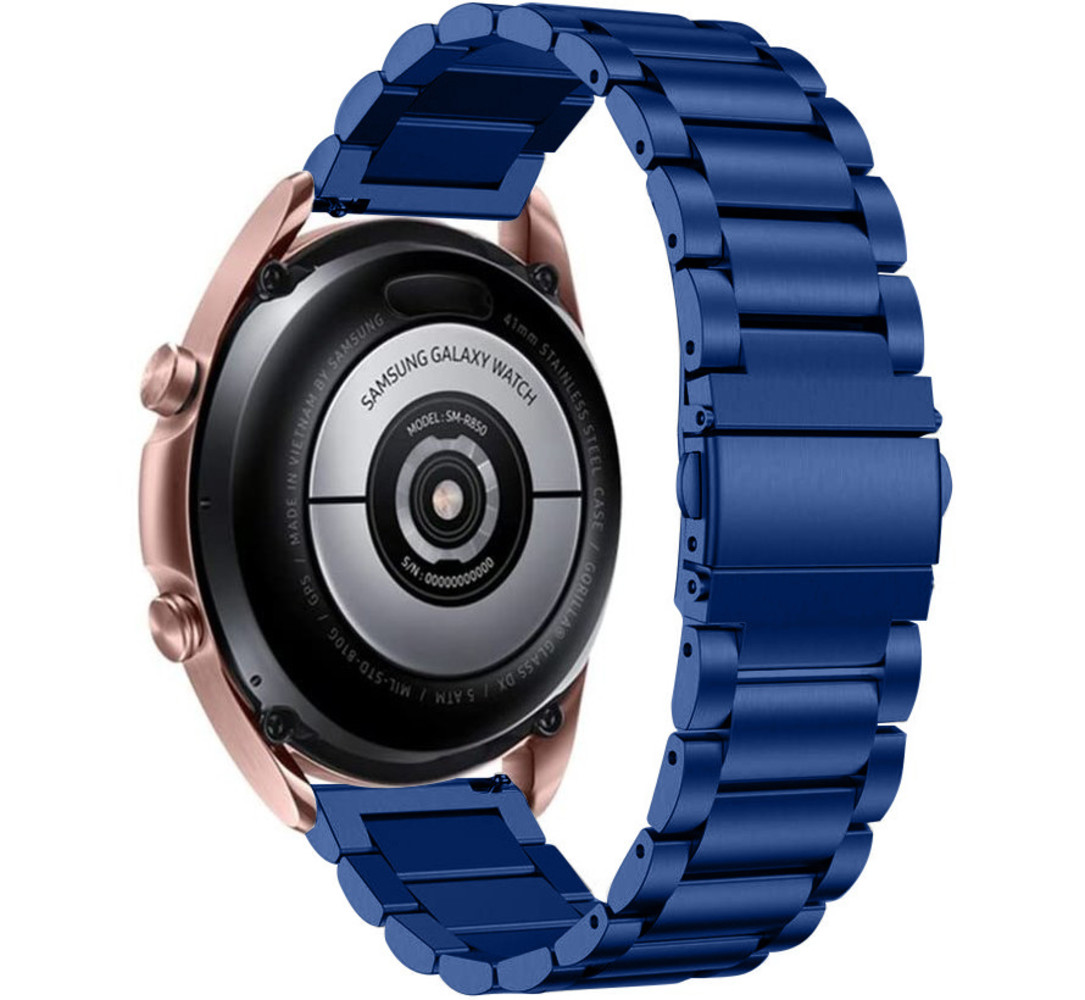 Strap-it® Strap-it Samsung Galaxy Watch 3 41mm Gliederarmband (Blau)